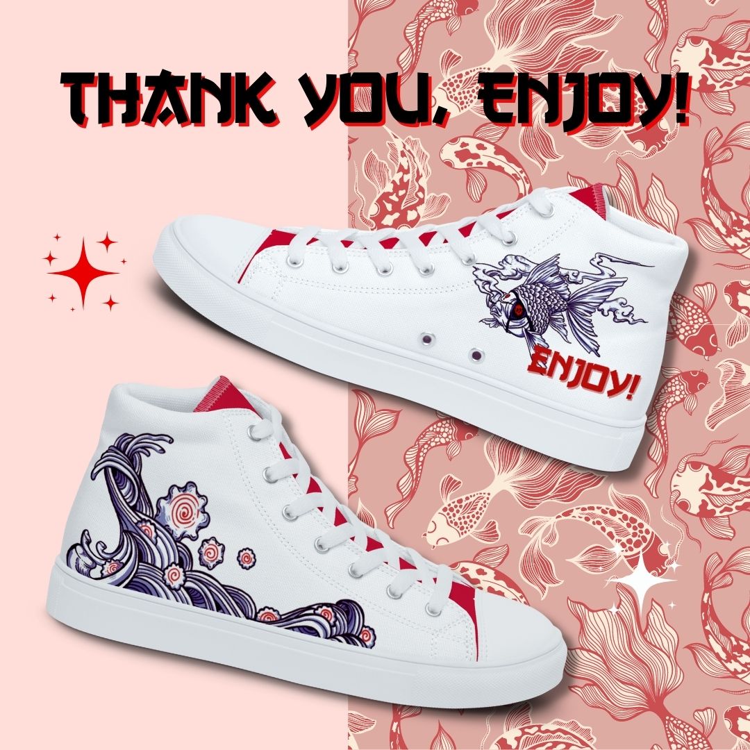 Thank You, Enjoy! Series - Men’s High Top Canvas Shoes