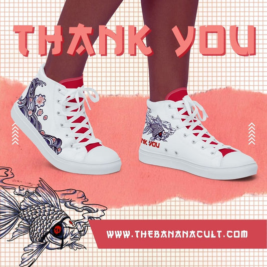 Thank You, Enjoy! Series - Women’s High Top Canvas Shoes