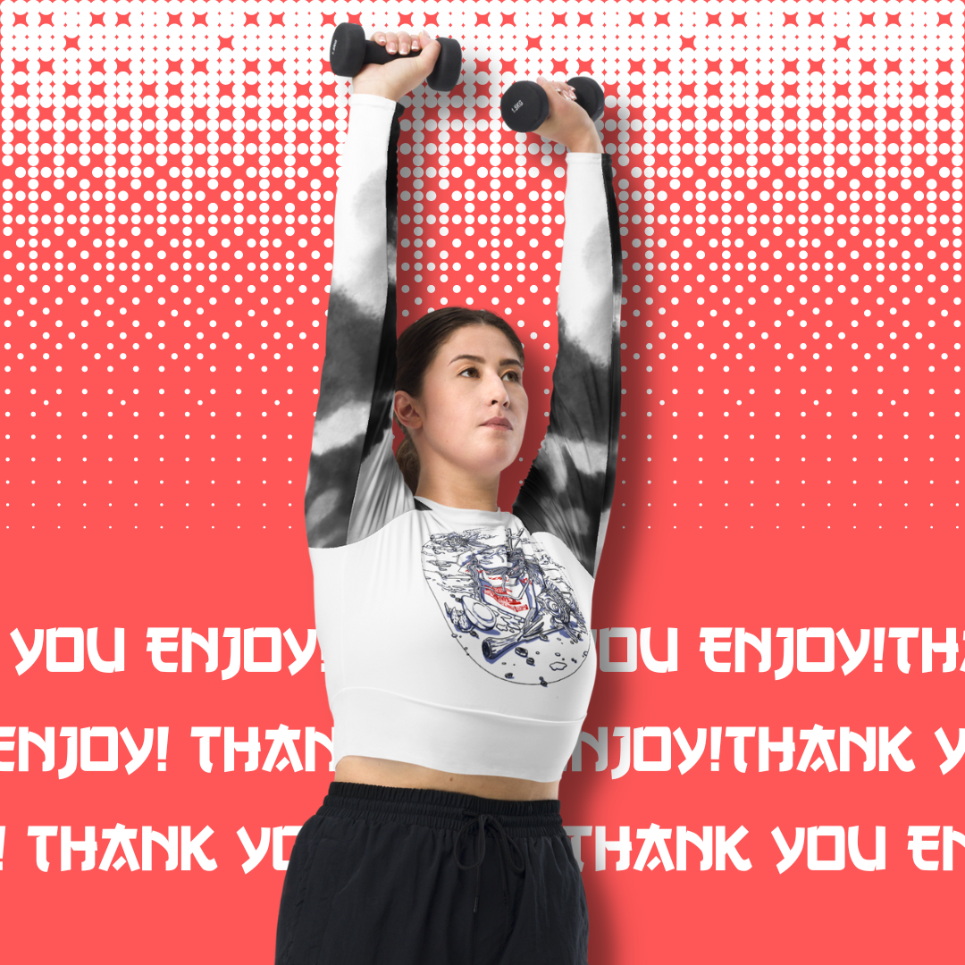 Thank You, Enjoy! Series - Recycled Long-Sleeve Crop Top